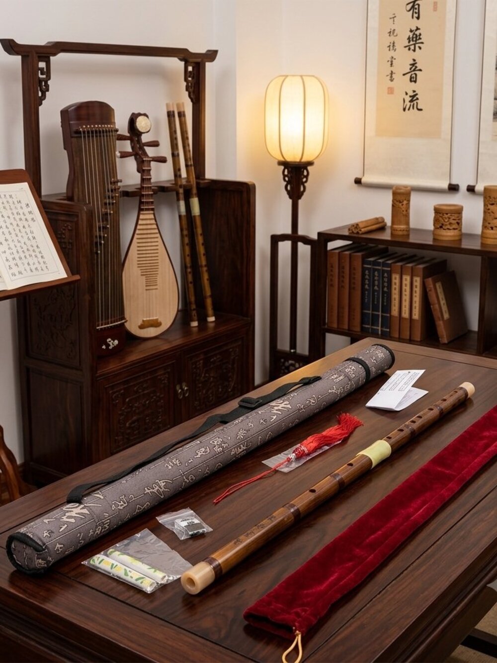 Share Chinese Bamboo Flute With Case-NEW-see pictures-BEAUTIFUL!!!
